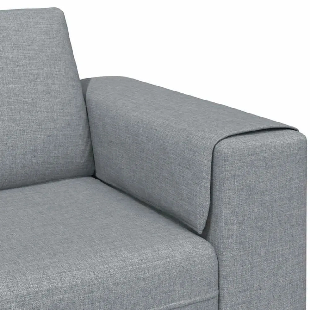 vidaXL Sofá de sala 250 x 77 x 76 cm Poliéster Gris claro Clearance