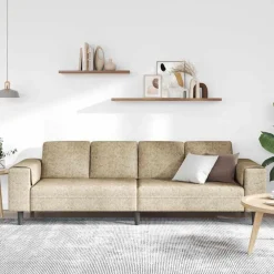 vidaXL Sofá de sala 250 x 77 x 76 cm Gris claro Clearance