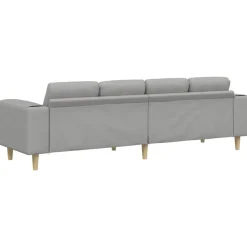 vidaXL Sofá de sala 250 x 77 x 76 cm Poliéster Gris nube Discount