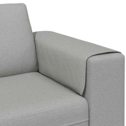vidaXL Sofá de sala 250 x 77 x 76 cm Poliéster Gris nube Discount