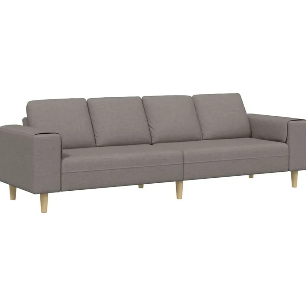 vidaXL Sofá de sala 250 x 77 x 76 cm Poliéster Taupé Hot