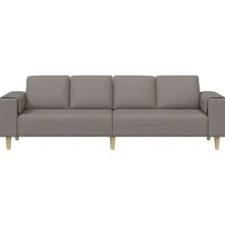 vidaXL Sofá de sala 250 x 77 x 76 cm Poliéster Taupé Hot