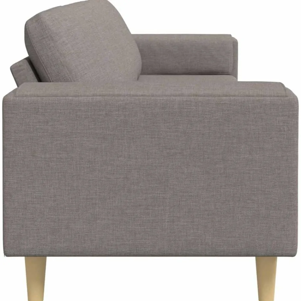 vidaXL Sofá de sala 250 x 77 x 76 cm Poliéster Taupé Hot