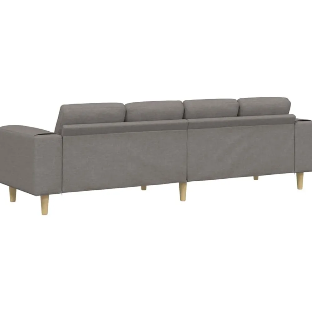 vidaXL Sofá de sala 250 x 77 x 76 cm Poliéster Taupé Hot