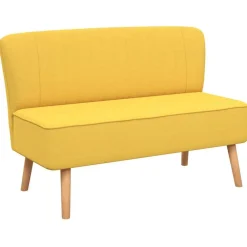 vidaXL Sofá de tela 117x55,5x77 cm Amarillo Outlet