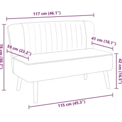 vidaXL Sofás-Sofá de tela 117x55,5x77 cm