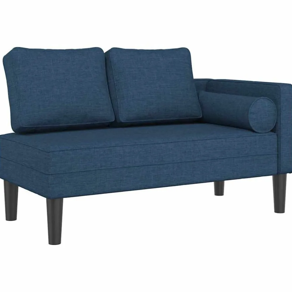 vidaXL Sofá diván con cojines tela Azul Clearance