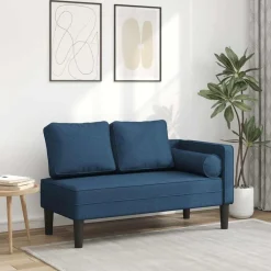 vidaXL Sofá diván con cojines tela Azul Clearance