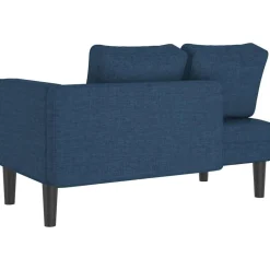 vidaXL Sofá diván con cojines tela Azul Clearance