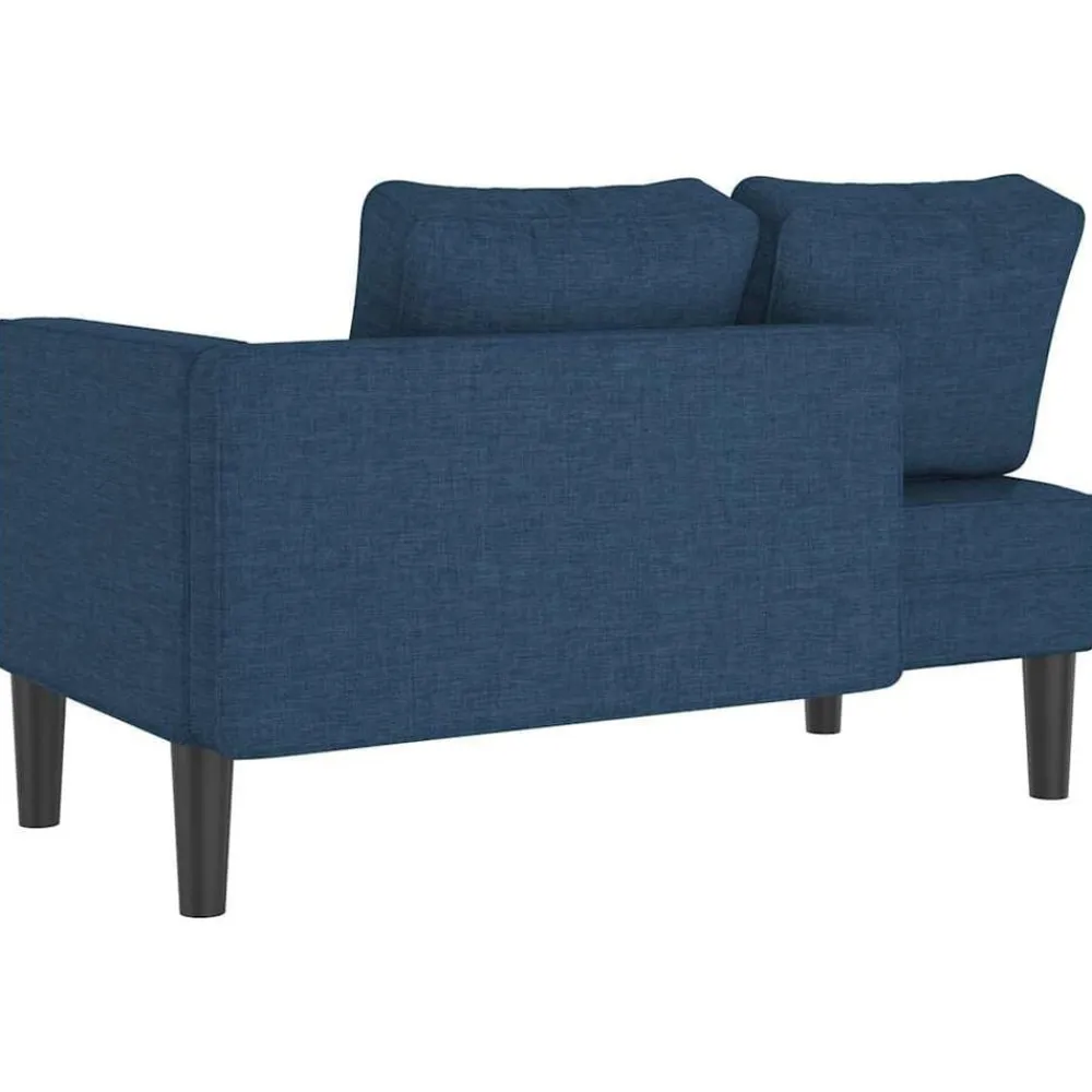 vidaXL Sofá diván con cojines tela Azul Clearance