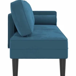 vidaXL Sofá diván con cojines terciopelo Azul Discount