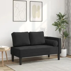 vidaXL Sofá diván con cojines terciopelo Negro Clearance
