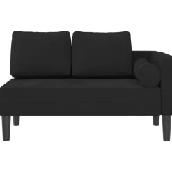 vidaXL Sofá diván con cojines terciopelo Negro Clearance