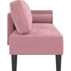 vidaXL Sofá diván con cojines terciopelo Rosa