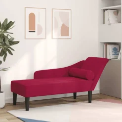 vidaXL Sofá diván con cojines terciopelo rojo tinto Rojo vino tinto Best