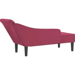 vidaXL Sofá diván con cojines terciopelo rojo tinto Rojo vino tinto Best