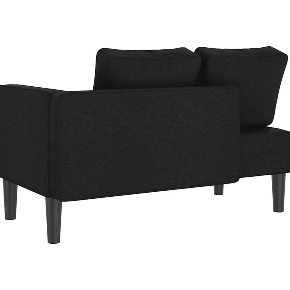vidaXL Sofá diván con cojines tela Negro Best