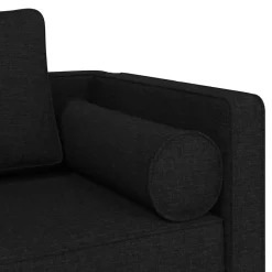 vidaXL Sofá diván con cojines tela Negro Best