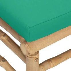 vidaXL Muebles De Jardín-Sofá esquinero de jardín bambú con cojines