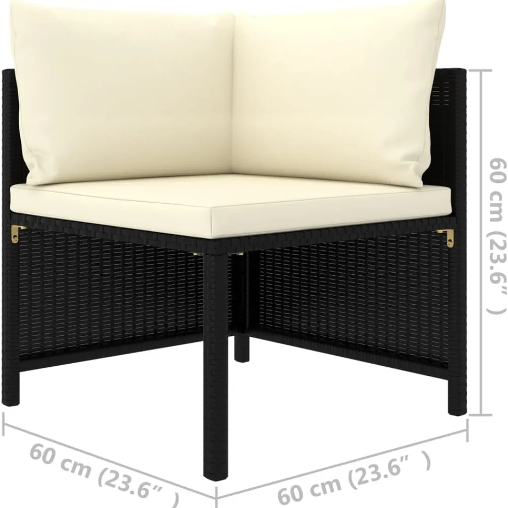 vidaXL Muebles De Jardín-Sofá esquinero seccional con cojines ratán sintético