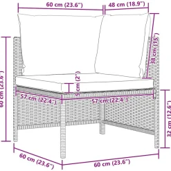 vidaXL Muebles De Jardín-Sofá esquinero seccional con cojines ratán sintético