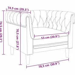 vidaXL Sofás-Sofá 78,5 x 74,5 x 74,5 cm Poliéster