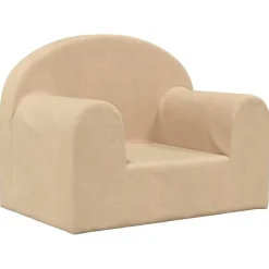 vidaXL Sofá infantil de felpa suave color Crema Outlet