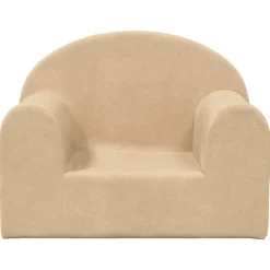 vidaXL Sofá infantil de felpa suave color Crema Outlet