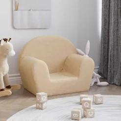 Niños vidaXL Mobiliario Para Bebés Y Niños Pequeños-Sofá infantil de felpa suave color