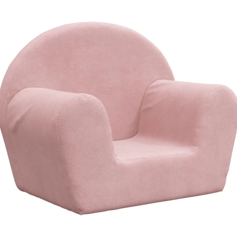 vidaXL Sofá infantil de felpa suave Rosa Best