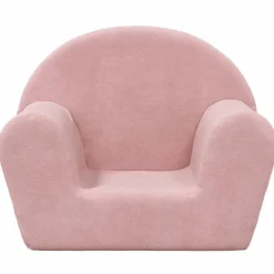 vidaXL Sofá infantil de felpa suave Rosa Best