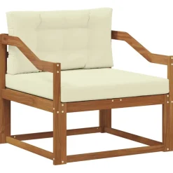 vidaXL Sofá intermedio de exterior Madera de Acacia Sólida Natural Natural y crema Best