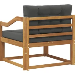 vidaXL Sofá intermedio de exterior Madera de Acacia Sólida Natural Natural y antracita Sale