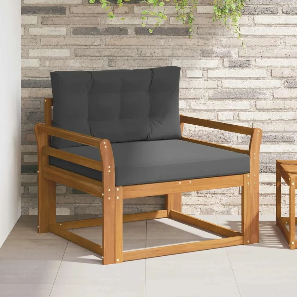 vidaXL Accesorios Para Sofás-Sofá intermedio de exterior Madera de Acacia Sólida Natural