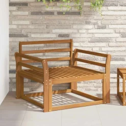 vidaXL Sofá intermedio de exterior Madera de Acacia Sólida Natural New