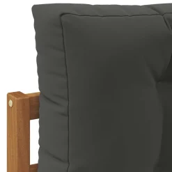 vidaXL Sofá intermedio de exterior Madera de Acacia Sólida Natural Natural y antracita New