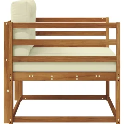 vidaXL Sofá intermedio de exterior Madera de Acacia Sólida Natural Natural y crema Best