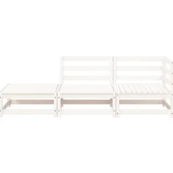 vidaXL Muebles De Jardín-Sofá jardín con reposapiés 2 plazas madera maciza