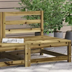 vidaXL Muebles De Jardín-Sofá jardín sin reposabrazos madera pino impregnada 70x70x67 cm