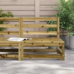 vidaXL Muebles De Jardín-Sofá jardín sin reposabrazos madera pino impregnada 70x70x67 cm