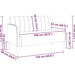 vidaXL Sofás-Sofá Loveseat 109 cm terciopelo