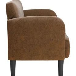 vidaXL Sofás-Sofá Loveseat Marrón 110 cm Cuero Sintético