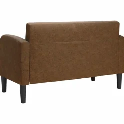 vidaXL Sofás-Sofá Loveseat Marrón 110 cm Cuero Sintético