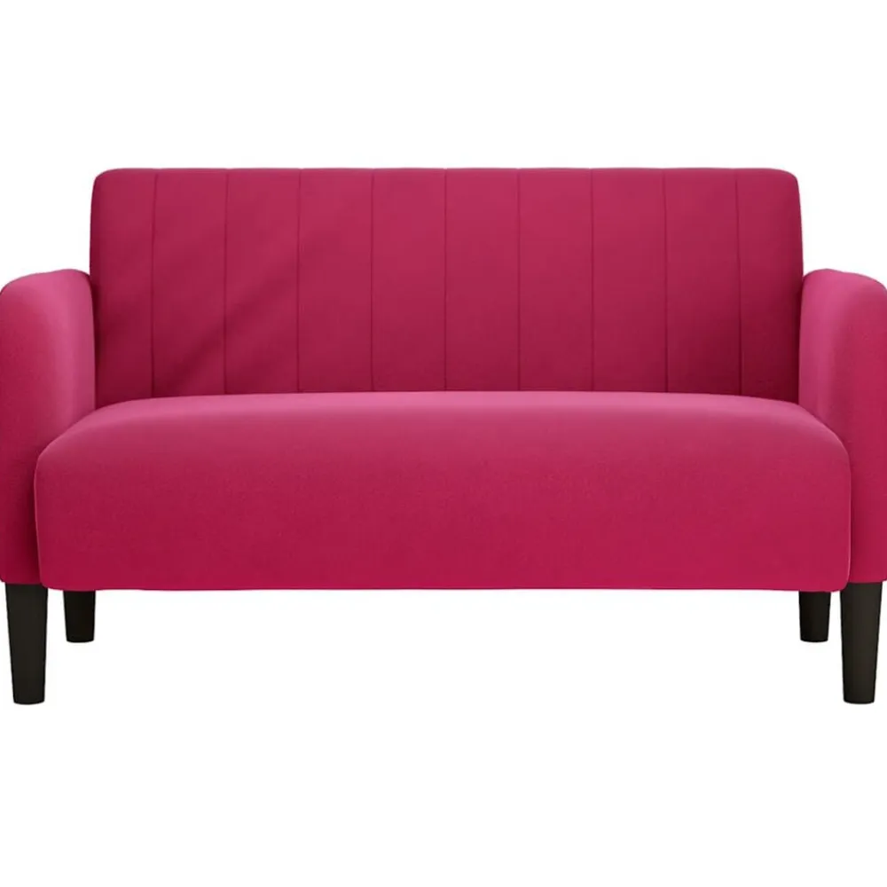 vidaXL Sofás-Sofá Loveseat rojo vino 109 cm terciopelo