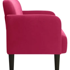 vidaXL Sofás-Sofá Loveseat rojo vino 109 cm terciopelo