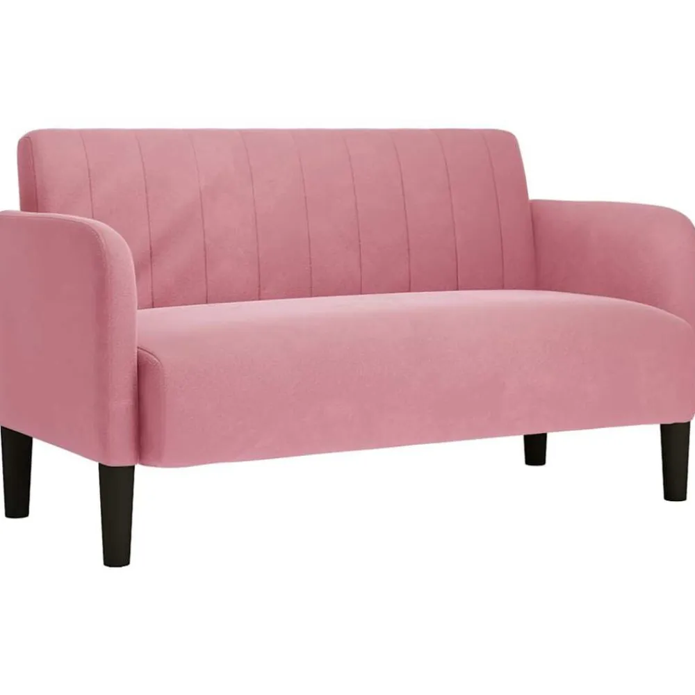 vidaXL Sofá Loveseat terciopelo 109 cm Rosa Discount
