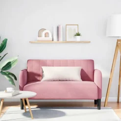 vidaXL Sofá Loveseat terciopelo 109 cm Rosa Discount