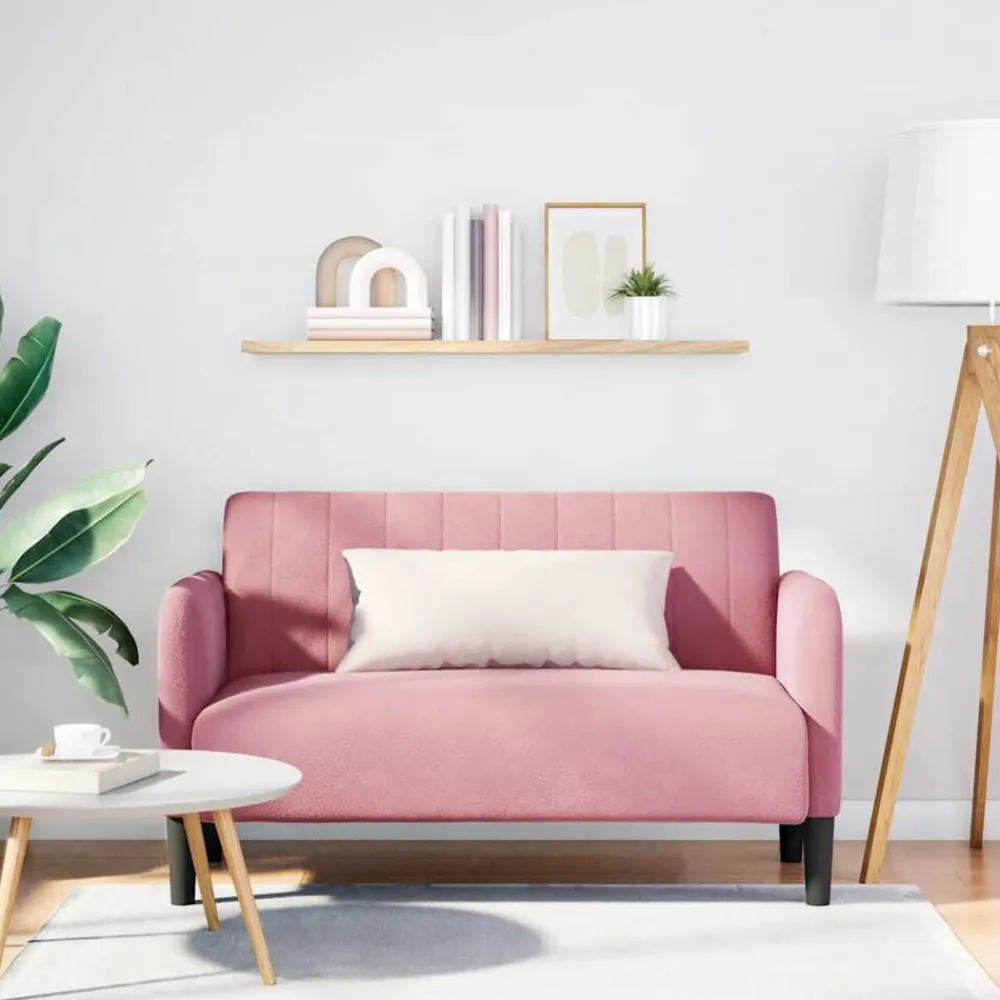 vidaXL Sofá Loveseat terciopelo 109 cm Rosa Discount