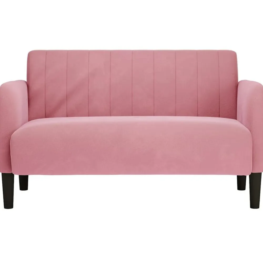 vidaXL Sofá Loveseat terciopelo 109 cm Rosa Discount