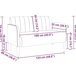 vidaXL Sofá Loveseat terciopelo 109 cm Rosa Discount